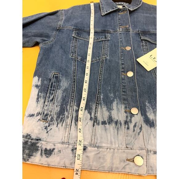 L.T.J Letter to Juliet Dip Dyed Blue Denim Jean Jacket Size Small NWT - Picture 7 of 7